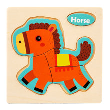 Load image into Gallery viewer, Baby Wooden Toys 3D Puzzle Cartoon Animal Vehicle Wood Puzzle Game Intelligence Jigsaw Puzzle Educational Toys for Children
