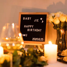 Load image into Gallery viewer, Wooden Felt Letters Board Cork Oak Message Board Photo Frame Ornaments Children Room Playboard Wall Decor
