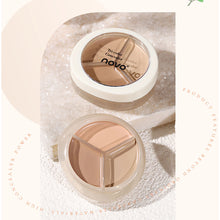 Load image into Gallery viewer, Round Tri-color Concealer Cover Dark Circles Acne Marks Facial Spots Brighten Concealer Plate Concealer Repair Foundation Cream
