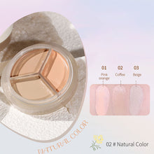 Load image into Gallery viewer, Round Tri-color Concealer Cover Dark Circles Acne Marks Facial Spots Brighten Concealer Plate Concealer Repair Foundation Cream
