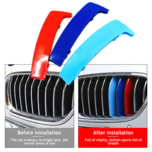 Load image into Gallery viewer, 3pcs Car Front Grille Trim Strips For BMW 1 Series E81 E82 E87 E88 2003 2004 2005 2006 2007 2008 2009 2010 2011 M Power Performance Grill Accessories
