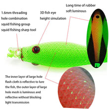 Load image into Gallery viewer, 5Pcs Fishing Lure Luminous Squid Soft Fake Lures Baits Noctilucent Octopus Hook Jigs Pesca Fishing Tackle Set Glow in Dark
