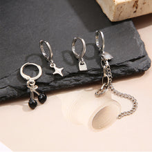 Load image into Gallery viewer, 4pcs/set Creative Earrings Set Cherry Bear Love Pendant Alloy Earrings Niche Personalized Ear Studs Jewelry Accessories
