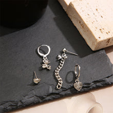 Load image into Gallery viewer, 4pcs/set Creative Earrings Set Cherry Bear Love Pendant Alloy Earrings Niche Personalized Ear Studs Jewelry Accessories
