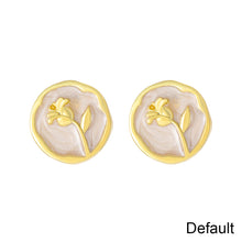 Load image into Gallery viewer, Dripping Oil Flower Earrings Temperamental Niche Alloy Flower Ear Studs Earrings Jewelry Accessories for Women
