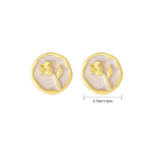 Load image into Gallery viewer, Dripping Oil Flower Earrings Temperamental Niche Alloy Flower Ear Studs Earrings Jewelry Accessories for Women

