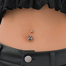 Load image into Gallery viewer, Fashion Zircon Inlaid Navel Nail Creative Spider Butterfly Belly Button Ring Stainless Steel Navel Piercing Jewelry
