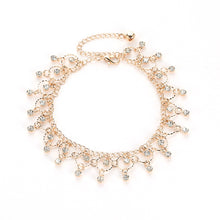 Load image into Gallery viewer, Alloy Rhinestone Tassel Anklet Fashion Gold Silver Beach Ankle Chain Foot Jewelry Accessory for Women
