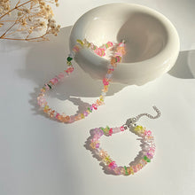 Load image into Gallery viewer, Irregular Colorful Crushed Stone Crystal Necklace Bracelet Fashion Sweet Clavicle Chain Necklace Bracelet Jewelry for Women
