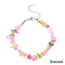 Load image into Gallery viewer, Irregular Colorful Crushed Stone Crystal Necklace Bracelet Fashion Sweet Clavicle Chain Necklace Bracelet Jewelry for Women
