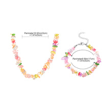 Load image into Gallery viewer, Irregular Colorful Crushed Stone Crystal Necklace Bracelet Fashion Sweet Clavicle Chain Necklace Bracelet Jewelry for Women
