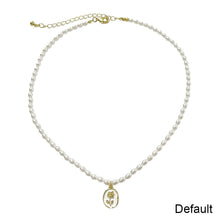 Load image into Gallery viewer, Rose Pendant Pearl Necklace Niche Temperamental Flower Pearl Necklace Clavicle Chain Jewelry Accessory
