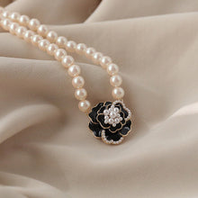 Load image into Gallery viewer, Camellia Flower Pearl Necklace Simple Temperamental Flower Pearl Necklace Clavicle Chain Jewelry Accessory
