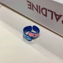 Load image into Gallery viewer, Colorful Drop Glaze Enamel Ring Irregular Versatile Alloy Ring Sweet Geometric Ring Jewelry Accessory

