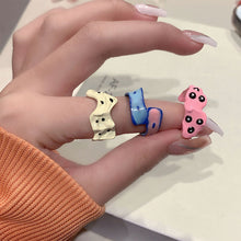 Load image into Gallery viewer, Colorful Drop Glaze Enamel Ring Irregular Versatile Alloy Ring Sweet Geometric Ring Jewelry Accessory
