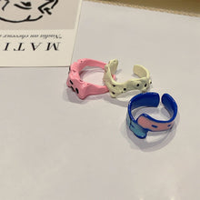 Load image into Gallery viewer, Colorful Drop Glaze Enamel Ring Irregular Versatile Alloy Ring Sweet Geometric Ring Jewelry Accessory
