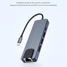 Load image into Gallery viewer, TC15 Type-c Docking Station Five-in-one Network Card Usb-c Hub Laptop
