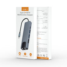 Load image into Gallery viewer, TC15 Type-c Docking Station Five-in-one Network Card Usb-c Hub Laptop
