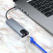 Load image into Gallery viewer, TC15 Type-c Docking Station Five-in-one Network Card Usb-c Hub Laptop

