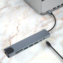 Load image into Gallery viewer, TC19 Type-c Docking Station Five-in-one Network Card Usb-c Hub Laptop

