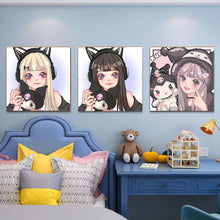 Load image into Gallery viewer, 30*30cm DIY Diamond Painting Kit Kuromi and Girl Mosaic Picture Crafts Art Hobby Pixel Painting Home Decor Girlfriend Gift Valentine's Day
