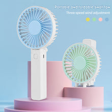 Load image into Gallery viewer, Handheld Mini Fan Portable Desktop USB Charging Fan 3 Speeds Adujustable Summer Cooling Fan for Home Outdoor
