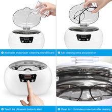 Load image into Gallery viewer, 600ml Ultrasonic Cleaning Machine Wash Cleaner Bath Timer for Jewelry Glasses Manicure Dental Razor Brush Ultrasound Sonic
