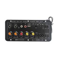 Load image into Gallery viewer, Bluetooth Digital Stereo Amplifier Board AC 220V 12v 24v Subwoofer Dual Microphone Amplifiers For 8-12 Inch Speaker
