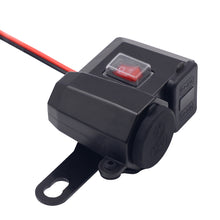 Load image into Gallery viewer, Motorcycle Handlebar Charger Dual USB Port Cigarette Lighter Socket Digital Display Voltage Adapter Power Supply Charge
