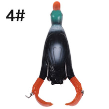 Load image into Gallery viewer, Surface System Floating Propeller Rotating Simulation Duck Fishing Bait 11G 9.5CM Rubber 3D Eyes Artificial Double Hook Bait Luya Soft Bait
