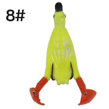 Load image into Gallery viewer, Surface System Floating Propeller Rotating Simulation Duck Fishing Bait 11G 9.5CM Rubber 3D Eyes Artificial Double Hook Bait Luya Soft Bait
