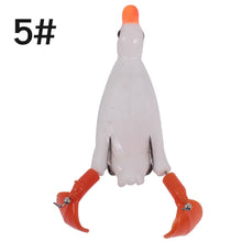 Load image into Gallery viewer, Surface System Floating Propeller Rotating Simulation Duck Fishing Bait 11G 9.5CM Rubber 3D Eyes Artificial Double Hook Bait Luya Soft Bait
