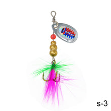 Load image into Gallery viewer, Composite Glitter Metal Hand Piece Three Hook Fishing Hook Mandarin Fish Salmon Colorful Bionic Luya Bait Fishing Accessories
