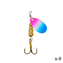 Load image into Gallery viewer, Composite Glitter Metal Hand Piece Three Hook Fishing Hook Mandarin Fish Salmon Colorful Bionic Luya Bait Fishing Accessories

