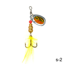 Load image into Gallery viewer, Composite Glitter Metal Hand Piece Three Hook Fishing Hook Mandarin Fish Salmon Colorful Bionic Luya Bait Fishing Accessories
