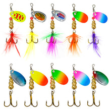 Load image into Gallery viewer, Composite Glitter Metal Hand Piece Three Hook Fishing Hook Mandarin Fish Salmon Colorful Bionic Luya Bait Fishing Accessories
