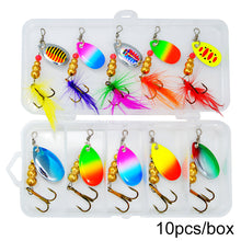 Load image into Gallery viewer, Composite Glitter Metal Hand Piece Three Hook Fishing Hook Mandarin Fish Salmon Colorful Bionic Luya Bait Fishing Accessories
