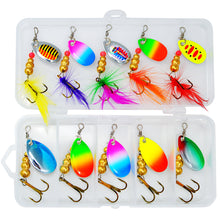 Load image into Gallery viewer, Composite Glitter Metal Hand Piece Three Hook Fishing Hook Mandarin Fish Salmon Colorful Bionic Luya Bait Fishing Accessories
