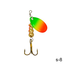 Load image into Gallery viewer, Composite Glitter Metal Hand Piece Three Hook Fishing Hook Mandarin Fish Salmon Colorful Bionic Luya Bait Fishing Accessories
