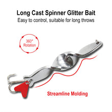 Load image into Gallery viewer, 1PCS Long Throw 360° Rotating Glitter Fishing Hook Metal Road Subbait Suitable For Warping Mouth Bass Mandarin Fish Snakehead Fishing Accessories

