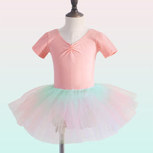 Load image into Gallery viewer, Girl's Fluffy Four-Layer Soft Yarn Short Skirt Gradual Change Elastic Belt Ballerina Half Skirt Training Suit Dance Costume
