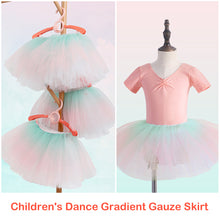 Load image into Gallery viewer, Girl's Fluffy Four-Layer Soft Yarn Short Skirt Gradual Change Elastic Belt Ballerina Half Skirt Training Suit Dance Costume
