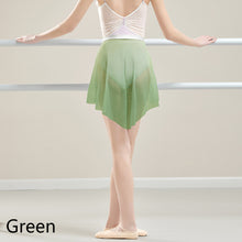 Load image into Gallery viewer, Irregular Gradient Gauze Skirt Adult Dance Elastic Waist Translucent Tutu Skirt Gymnastics Training Chiffon Gauze Practice Skirt
