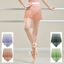 Load image into Gallery viewer, Irregular Gradient Gauze Skirt Adult Dance Elastic Waist Translucent Tutu Skirt Gymnastics Training Chiffon Gauze Practice Skirt

