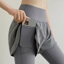 Load image into Gallery viewer, Fake Two-Piece High Waist Buttock Lifting Abdominal Yoga Pants With Pocket Gym Pilates Jogging Sports Training Women's Tight Sweatpants
