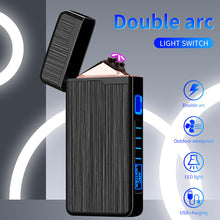 Load image into Gallery viewer, USB Rechargeable Lighter Men Electric Lighter Plasma Dual ARC Windproof Flameless Lighter For Gift Touch Sensor Lighter
