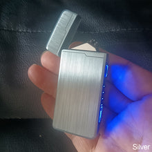 Load image into Gallery viewer, USB Rechargeable Lighter Men Electric Lighter Plasma Dual ARC Windproof Flameless Lighter For Gift Touch Sensor Lighter
