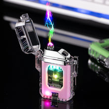 Load image into Gallery viewer, USB Rechargeable Lighters Waterproof Lighter Windproof Lighter Electric Flashlight Transparent Plasma ARC Outdoor Camping Gift
