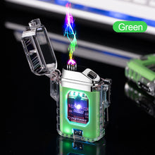 Load image into Gallery viewer, USB Rechargeable Lighters Waterproof Lighter Windproof Lighter Electric Flashlight Transparent Plasma ARC Outdoor Camping Gift

