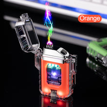 Load image into Gallery viewer, USB Rechargeable Lighters Waterproof Lighter Windproof Lighter Electric Flashlight Transparent Plasma ARC Outdoor Camping Gift
